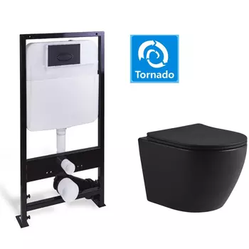 Унитаз с инсталляцией SantiLine SL-5025MB+SL-03