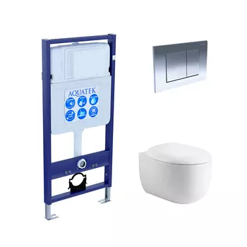 Унитаз с инсталяцией Акватек Альтаир Set cm-010 4в1