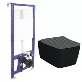 Унитаз Vitra Metropole 7672B083-0101 без сиденья с инсталляцией Berges Novum