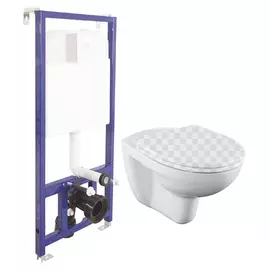 Унитаз Vitra Norm Fit 6855B099-1777 без сиденья с инсталляцией Berges Novum