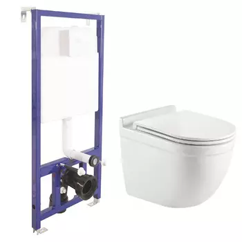 Унитаз WeltWasser Heimbach 004 GL-WT с инсталляцией Berges Novum