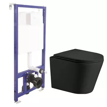 Унитаз WeltWasser Salzbach 004 MT-BL с инсталляцией Berges Novum