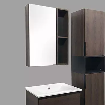 Зеркальный шкаф для ванной Comforty Франкфурт 60 4150528 дуб шоколадно-коричневый