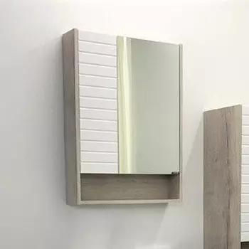 Зеркальный шкаф для ванной Comforty Клеон 60 00-00002045 дуб дымчатый