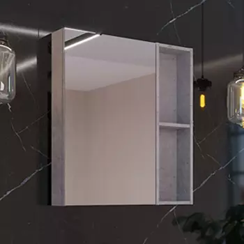 Зеркальный шкаф для ванной Comforty Осло 70 бетон светлый