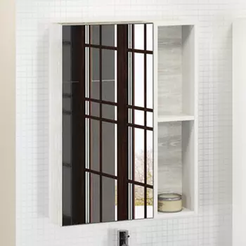 Зеркальный шкаф для ванной Comforty Прага 60 4147599 дуб белый