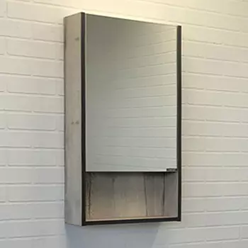 Зеркальный шкаф для ванной Comforty Вена 45 дуб дымчатый