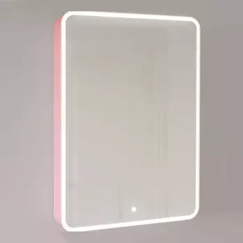 Зеркальный шкаф для ванной Jorno Pastel 60 розовый иней