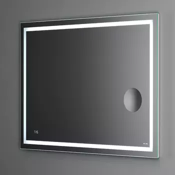 Зеркало для ванной Am.Pm Gem 100 с LED-подсветкой, встроенными часами и линзой