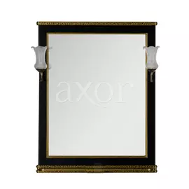 Зеркало для ванной Aquanet Валенса 80 черный каркалет/золото