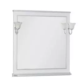 Зеркало для ванной Aquanet Валенса 90 белое каркалет/серебро