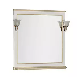 Зеркало для ванной Aquanet Валенса 90 белое каркалет/золото