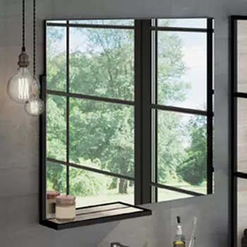 Зеркало для ванной Comforty Дюссельдорф 90 дуб дымчатый