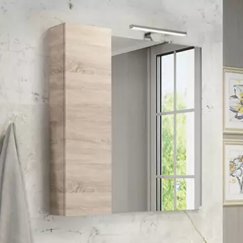 Зеркальный шкаф для ванной Comforty Тромсе 80 4142222 дуб сонома