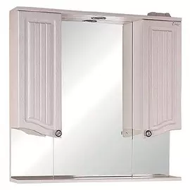 Зеркало для ванной Оника Арно-Классик 80.01 белое дерево два шкафчика