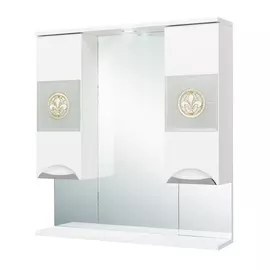 Зеркало для ванной Оника Флорена 105.02 белый два шкафчика