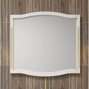 Зеркало для ванной Opadiris Лаура 100 белый с бежевой патиной