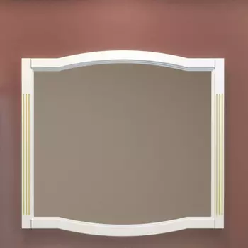 Зеркало для ванной Opadiris Лаура 120 белый с бежевой патиной