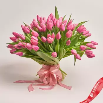 Букет из 101 розового тюльпана, Россия