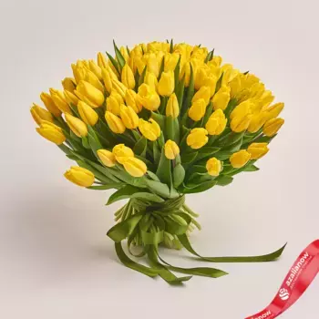 Букет из 101 желтого тюльпана, Россия