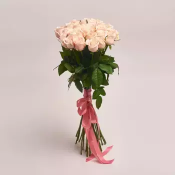 25 кремовых роз 50 см, Россия