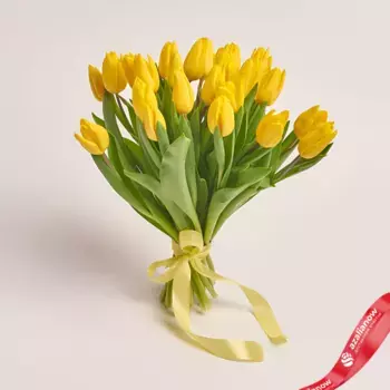 Букет из 25 желтых тюльпанов без упаковки, Россия