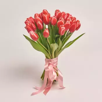 Букет из 35 красных тюльпанов, Россия