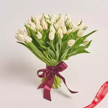 Букет из 51 белого тюльпана без упаковки, Россия
