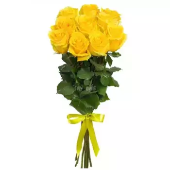 9 желтых роз 60 см, Россия