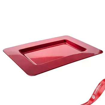 Блюдо прямоугольное (пластик), 35x25см, красный
