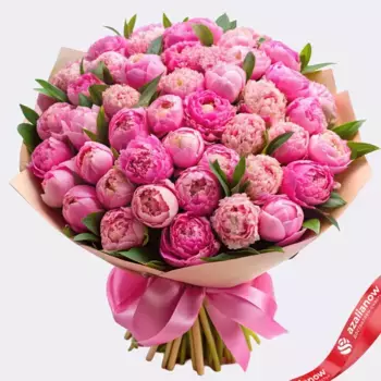 Букет 101 розовый пион в розовом фоамиране