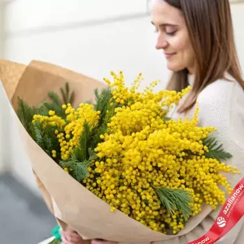 Букет 51 мимоза в крафте