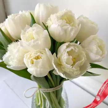 Букет из 10 белых пионовидных тюльпанов, Голландия