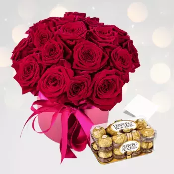 Букет из 19 роз «Салют» + Ferrero Rocher в подарок