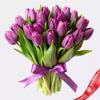 Букет из 20 фиолетовых тюльпанов, Россия