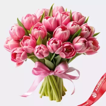 Букет из 20 розовых пионовидных тюльпанов, Голландия