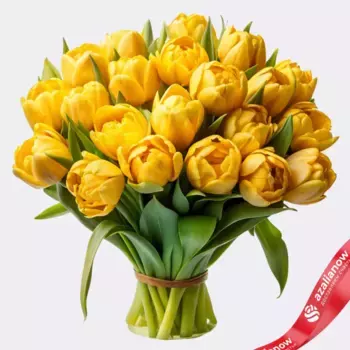 Букет из 20 желтых пионовидных тюльпанов, Голландия