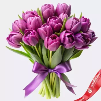 Букет из 21 фиолетового пионовидного тюльпана