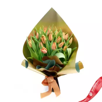 Букет из 21 оранжевого тюльпана