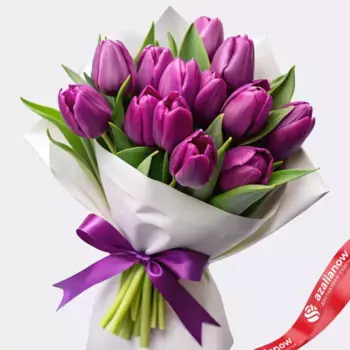 Букет из 21 пионовидного тюльпана в белой бумаге