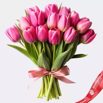Букет из 21 розового тюльпана, Россия