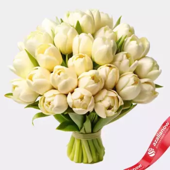 Букет из 30 бежевых пионовидных тюльпанов, Голландия