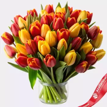 Букет из 30 красных и желтых тюльпанов, Россия