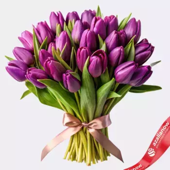 Букет из 33 фиолетовых тюльпанов, Россия