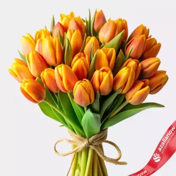 Букет из 33 оранжево-желтых тюльпанов, Россия