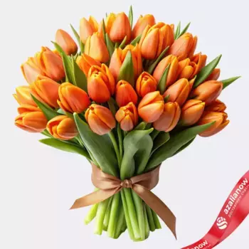 Букет из 33 оранжевых тюльпанов, Россия