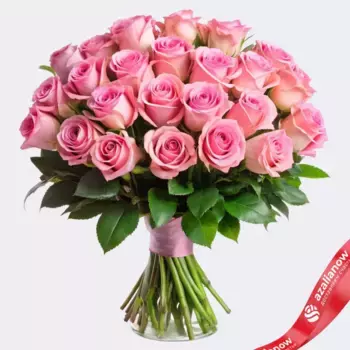 Букет из 35 розовых роз, 60см, Россия