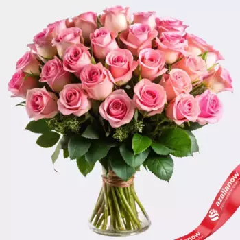 Букет из 35 розовых роз, В 70 см, Эквадор