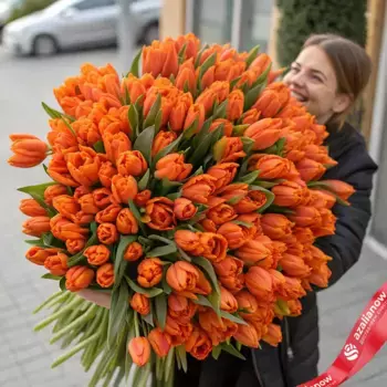 Букет из 400 оранжевых тюльпанов, Россия