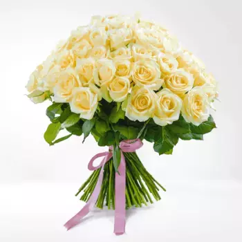 Букет из 49 белых роз «Спасибо, что ты есть»